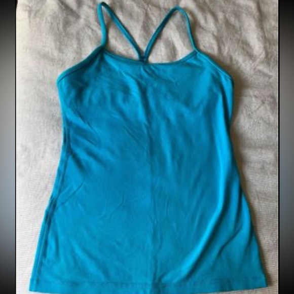 Lululemon power Y tank blue green size 6 - Picture 1 of 5